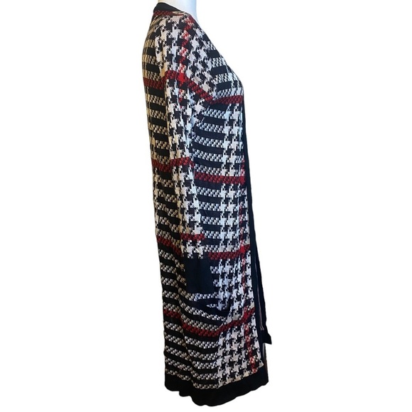 Valerie Stevens Longline Houndstooth Cardigan Size S - Picture 2 of 11